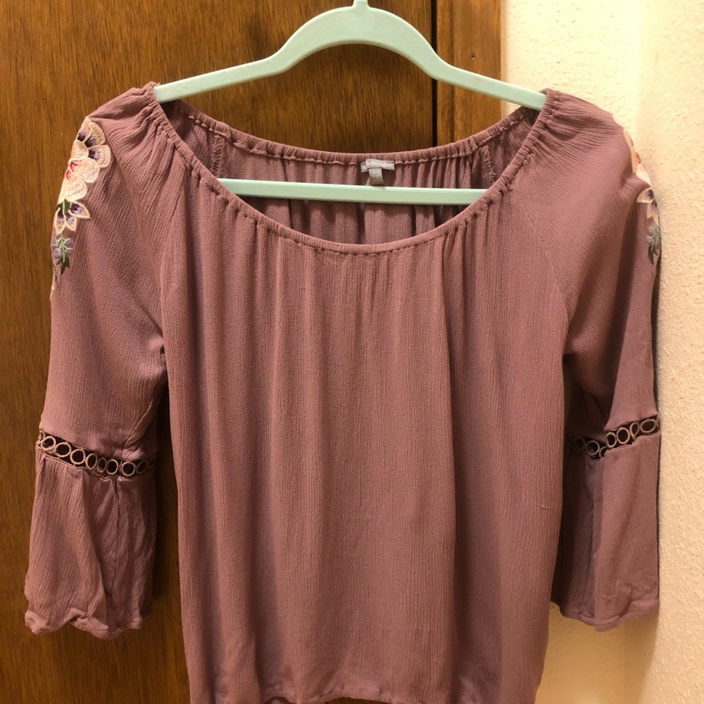 Charlotte Russe Embroidered Purple Top